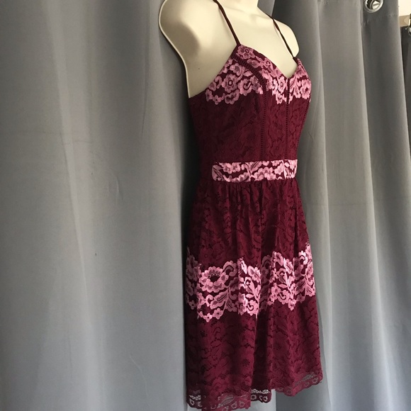 NWT B. Darlin mauve & pink lace dress - Picture 2 of 7